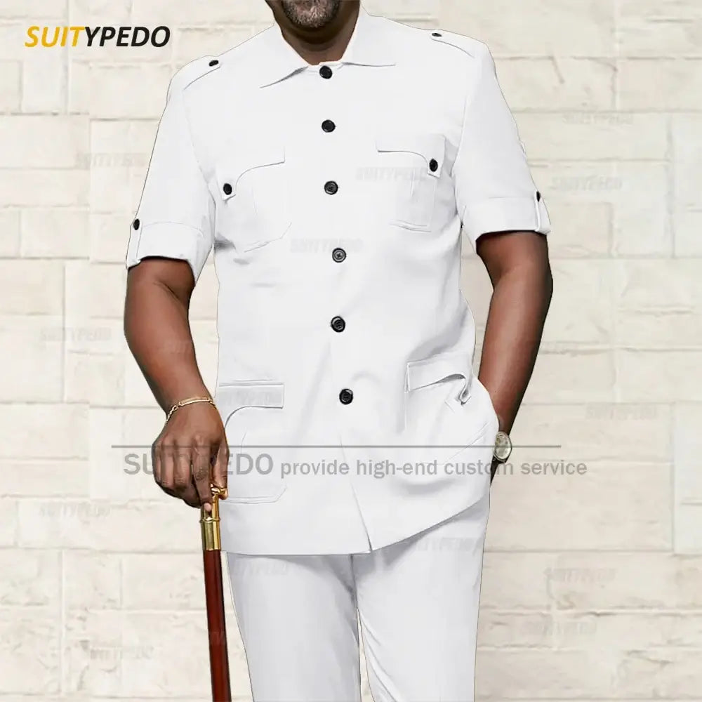 Men's African Style Slim Fit Blazer and Pants Suit