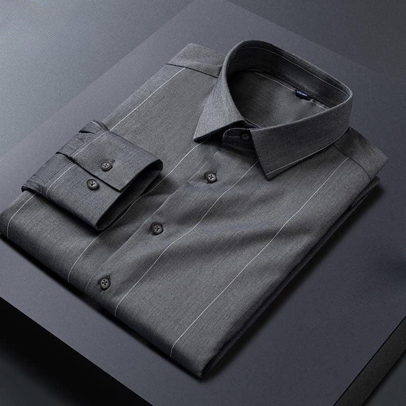 Men's Striped Long Sleeve Business Casual Dress Shirt
