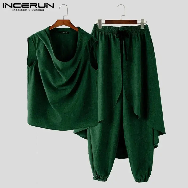 Men's Solid Color Casual Two-Piece Outfit