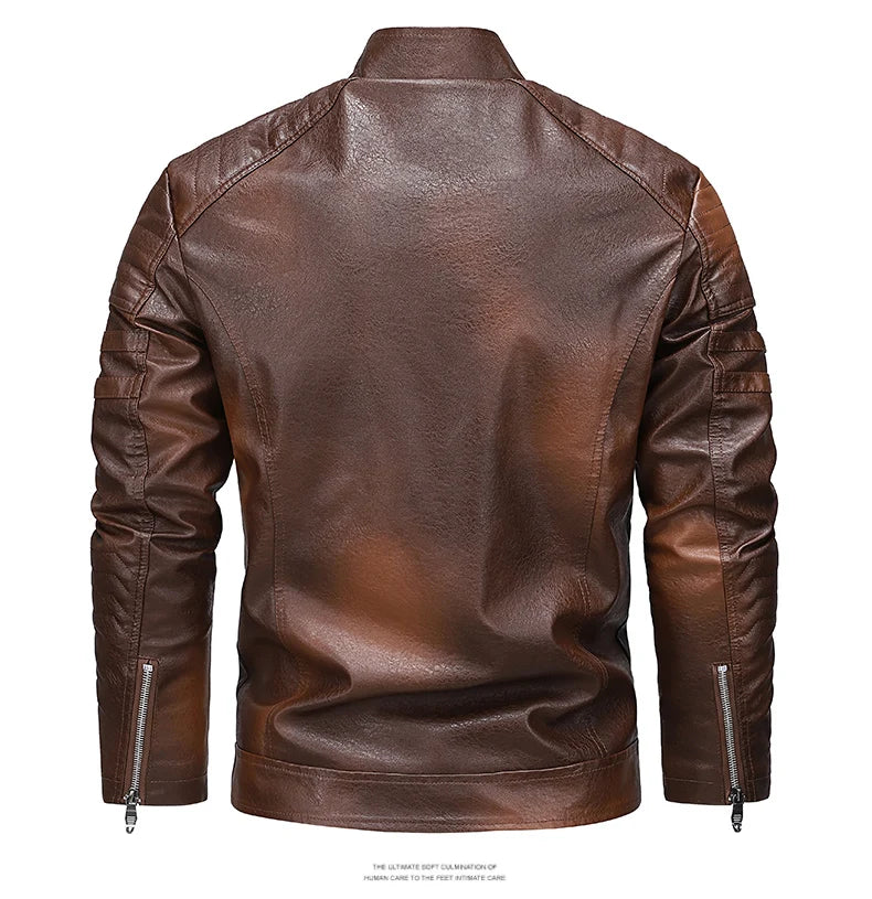 Men's Winter Motorcycle Leather Jacket
