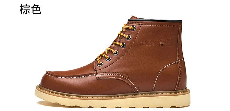 Men's Hidden Heel Elevator Leather Height Boots 6-10CM