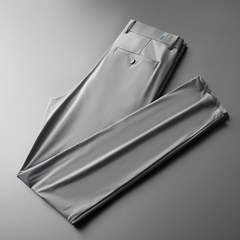 Men's Ice Silk Mid Straight Casual Pants