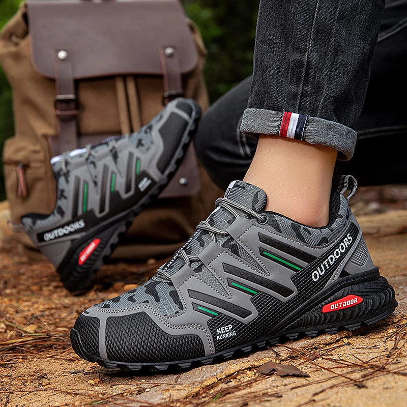 Men's Splash-Resistant Leather Outdoor Hiking Training Boots