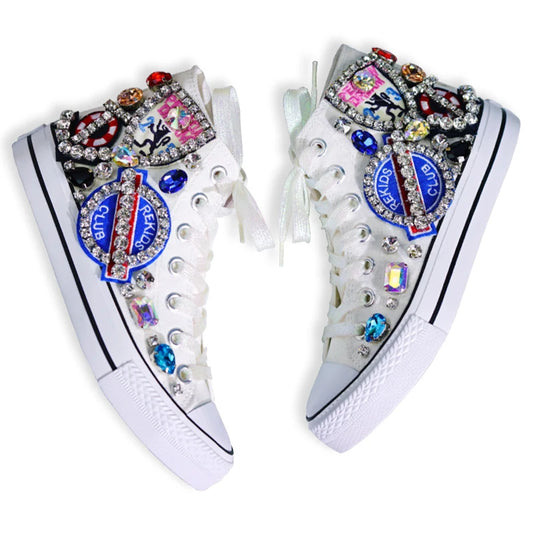 Women's Canvas Flat Platform Loafers, Diamond Casual Sneakers