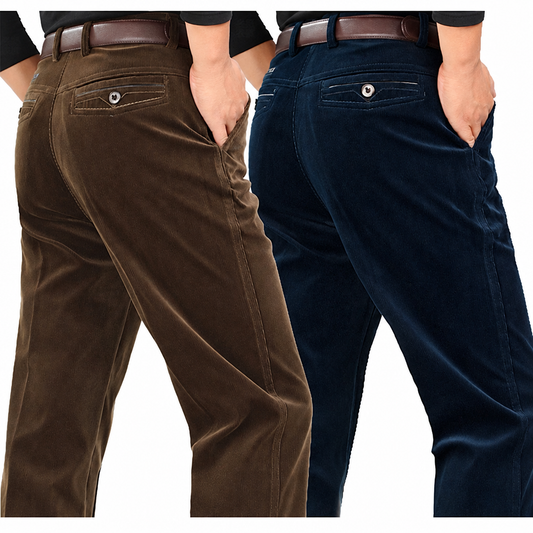 Men's brown and navy corduroy casual pants