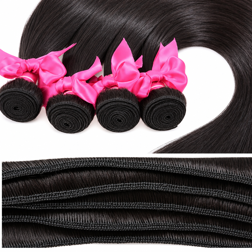 12A straight hair bundles weft texture close-up