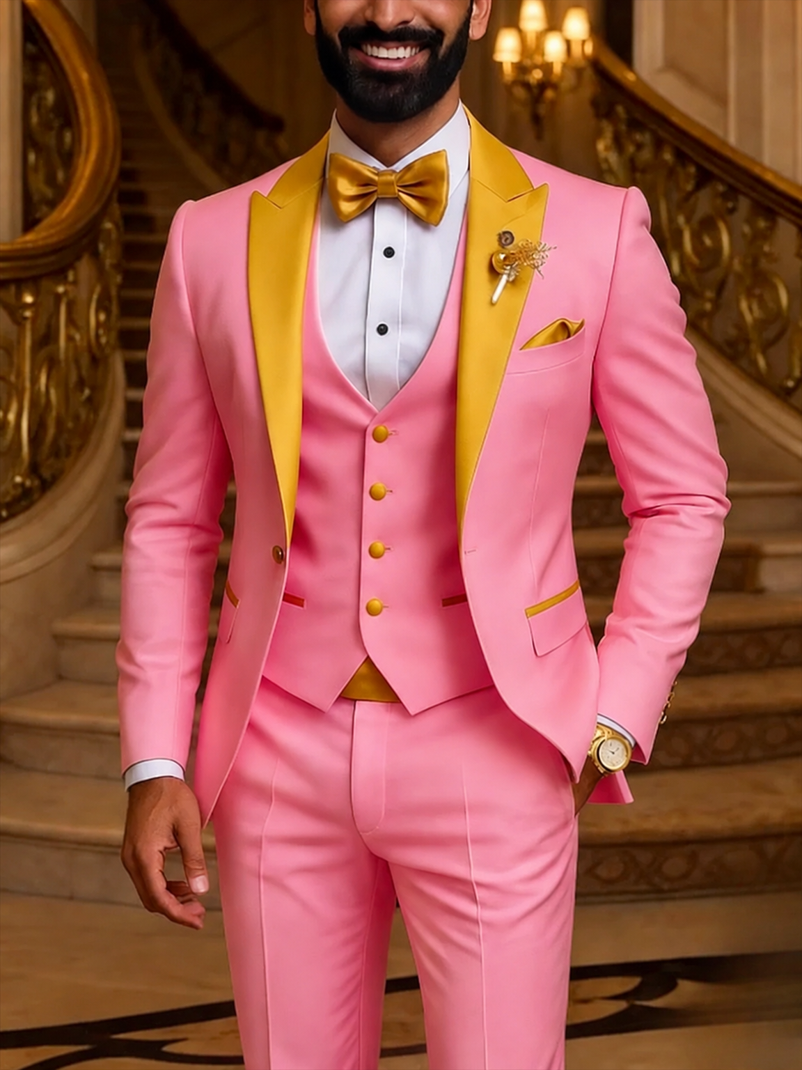 Men's 3-piece tuxedo suit colorway clean product photo