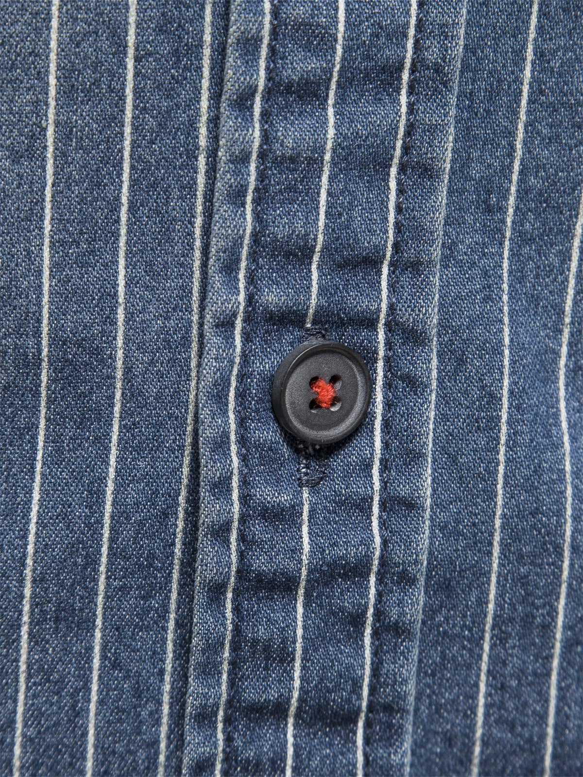 Men's Slim Striped Stretch Denim Shirt