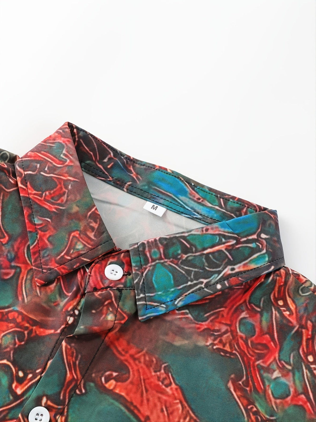 Men's Printed Green Long Sleeve Shirt