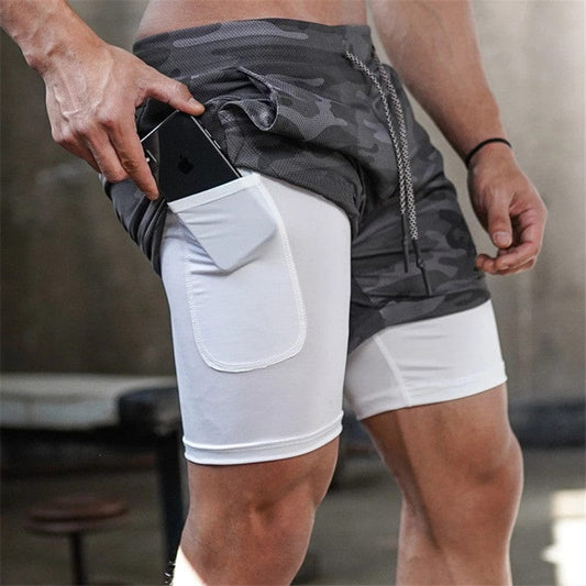 Men's 2-in-1 Running Shorts — Quick Dry Gym Shorts