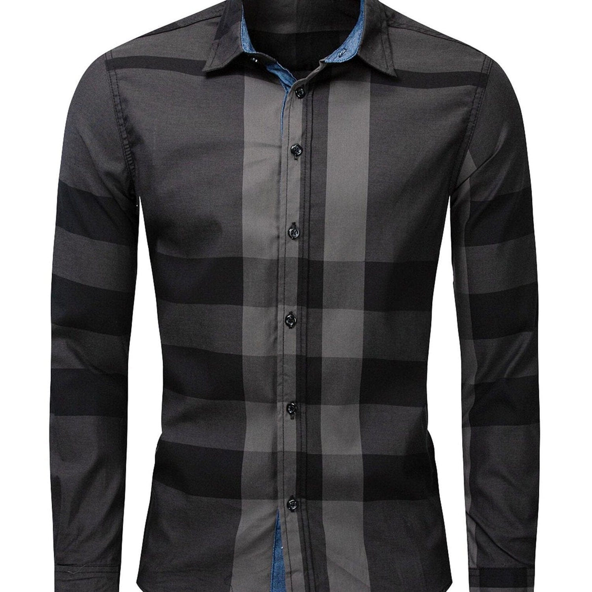 Men's Plaid Long-Sleeve Shirt, Random Pattern (Two Small Sizes)