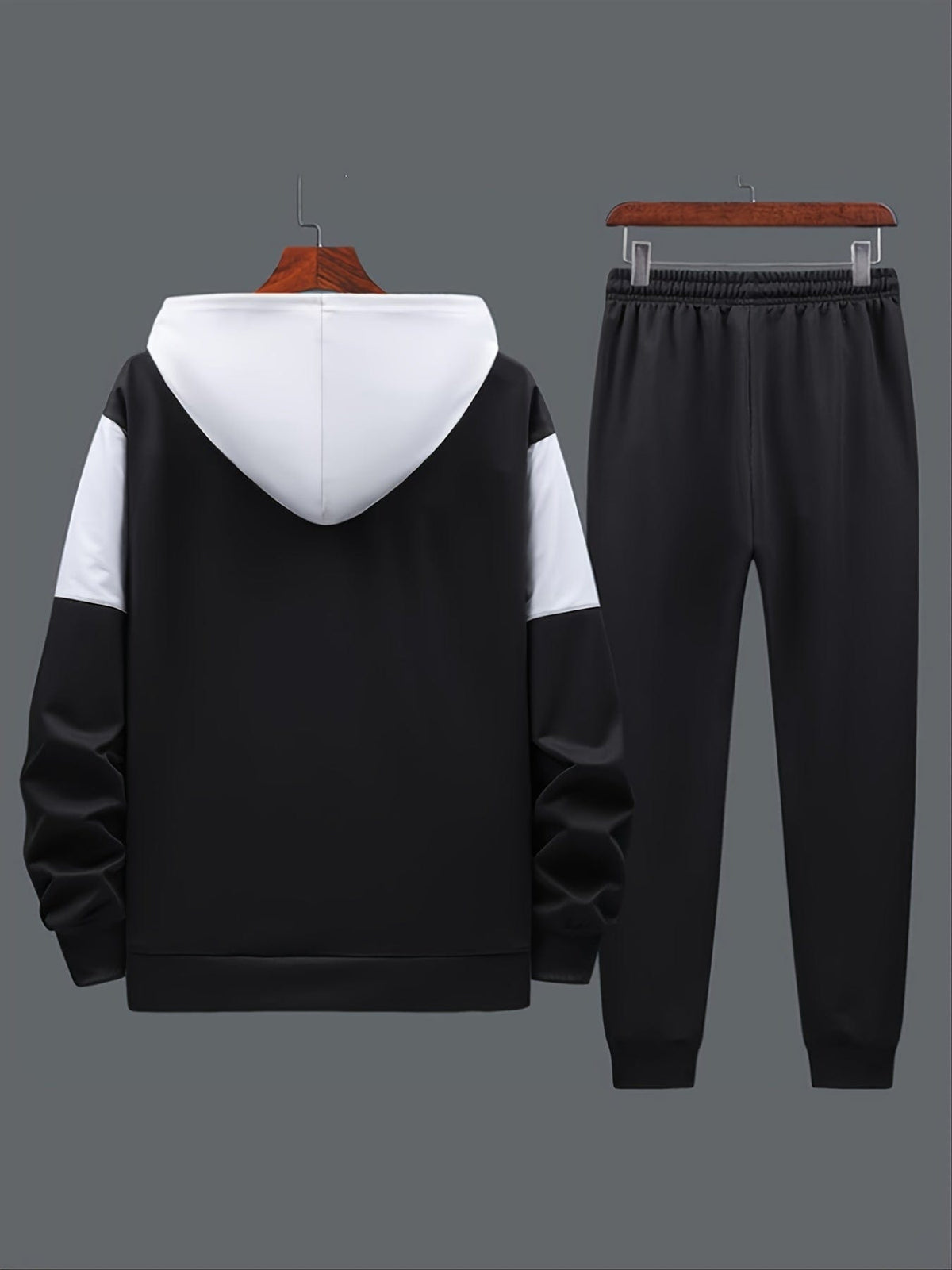 Men's Zip-Up Hooded Jacket & Trousers Set