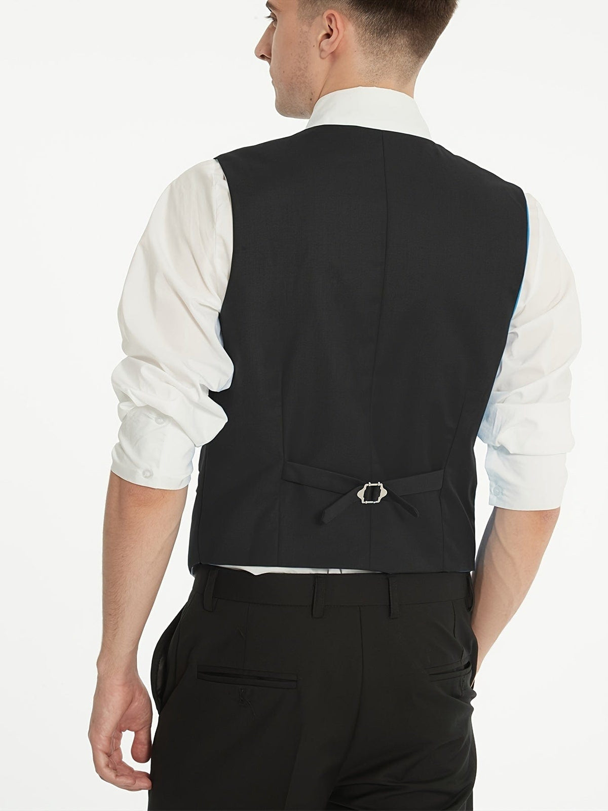 Men's Slim Fit Blazer Double-Breasted Vest and Pants Suit Set
