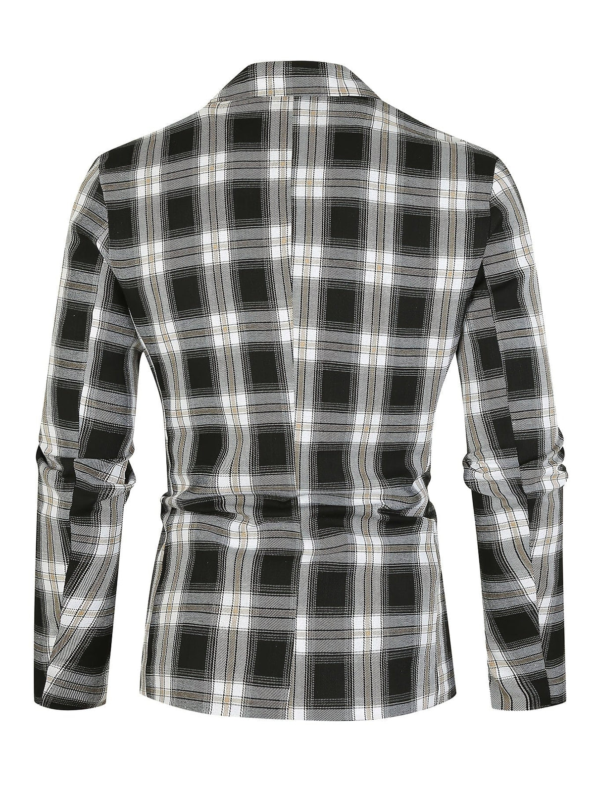 Men's Classic Slim Fit One-Button Plaid Sports Blazer