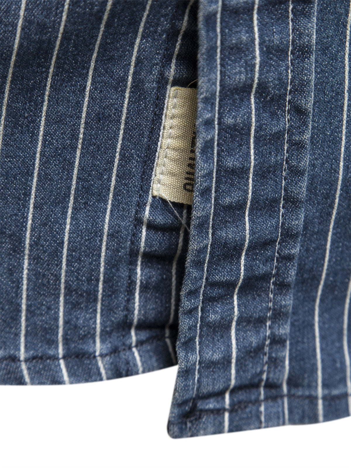 Men's Slim Striped Stretch Denim Shirt