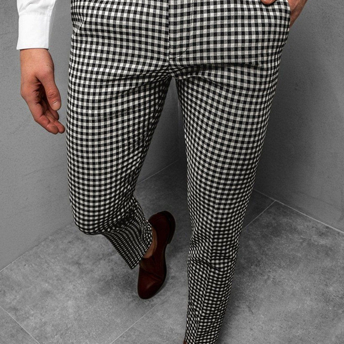 Men's Plaid Business Casual Suit Pants