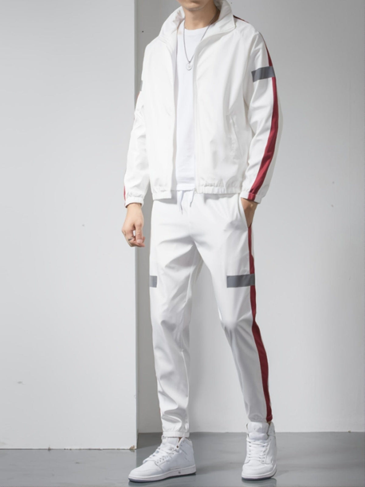 Men's cropped jacket pants set alternate angle