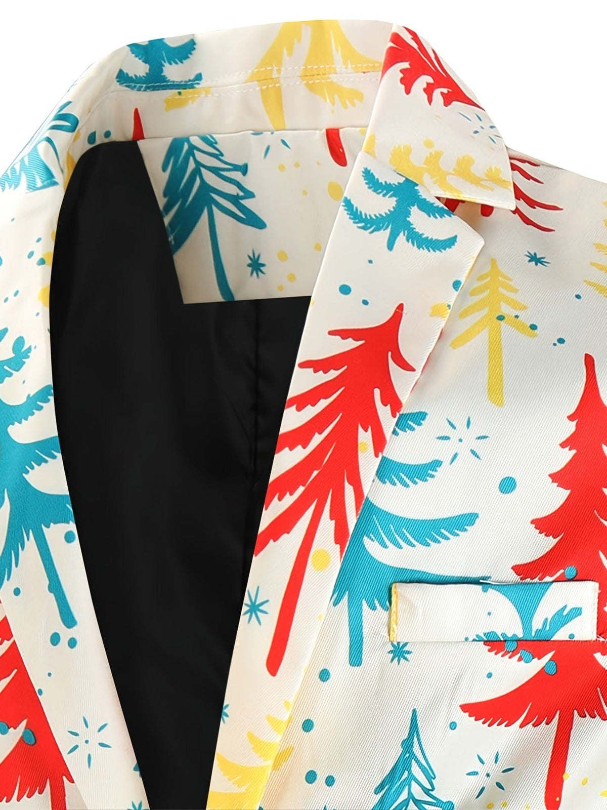 2pcs Men's Suit Jackets And Pants Funny Printed With Christmas Tree