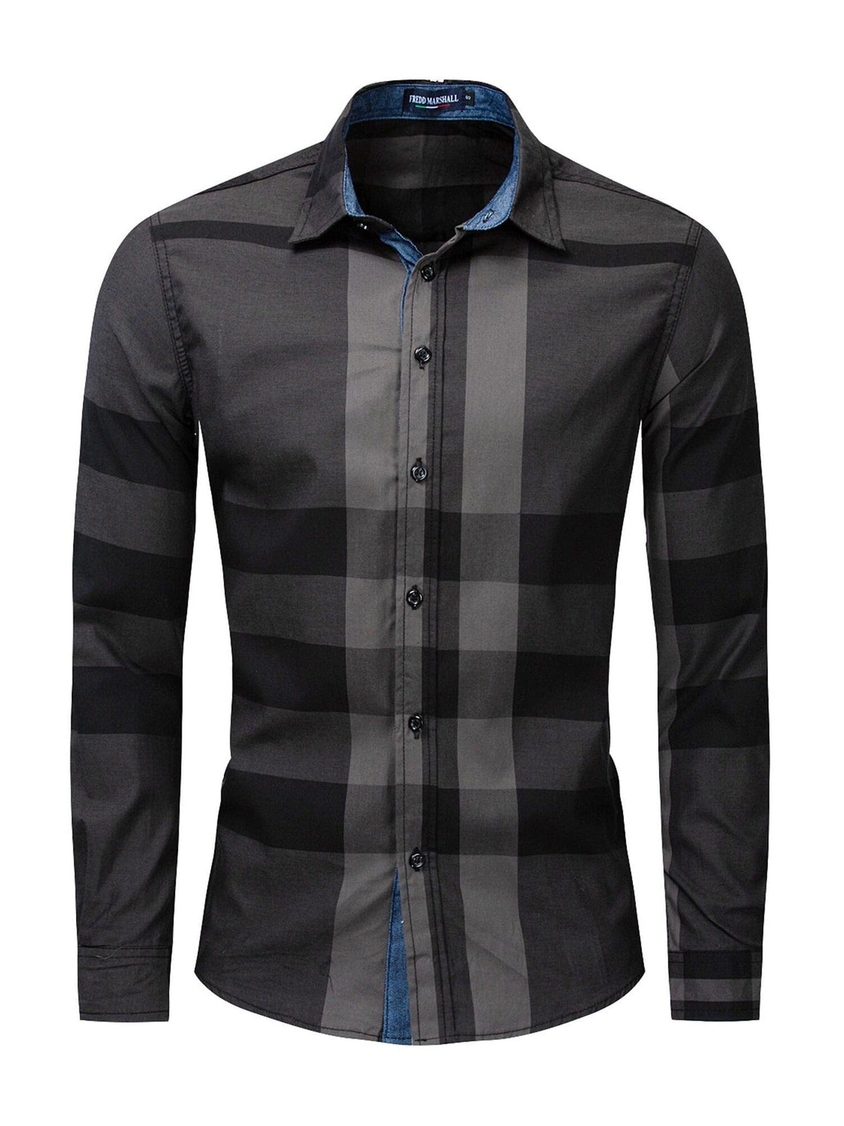 Men's Plaid Long-Sleeve Shirt, Random Pattern (Two Small Sizes)