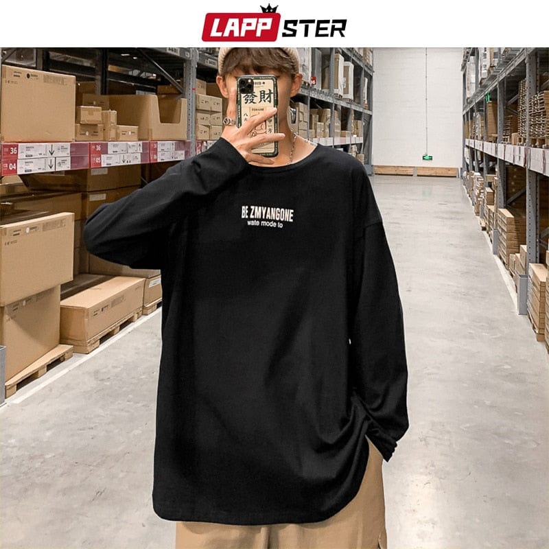 Men's Graphic Letter Long Sleeve Harajuku Street T-Shirt