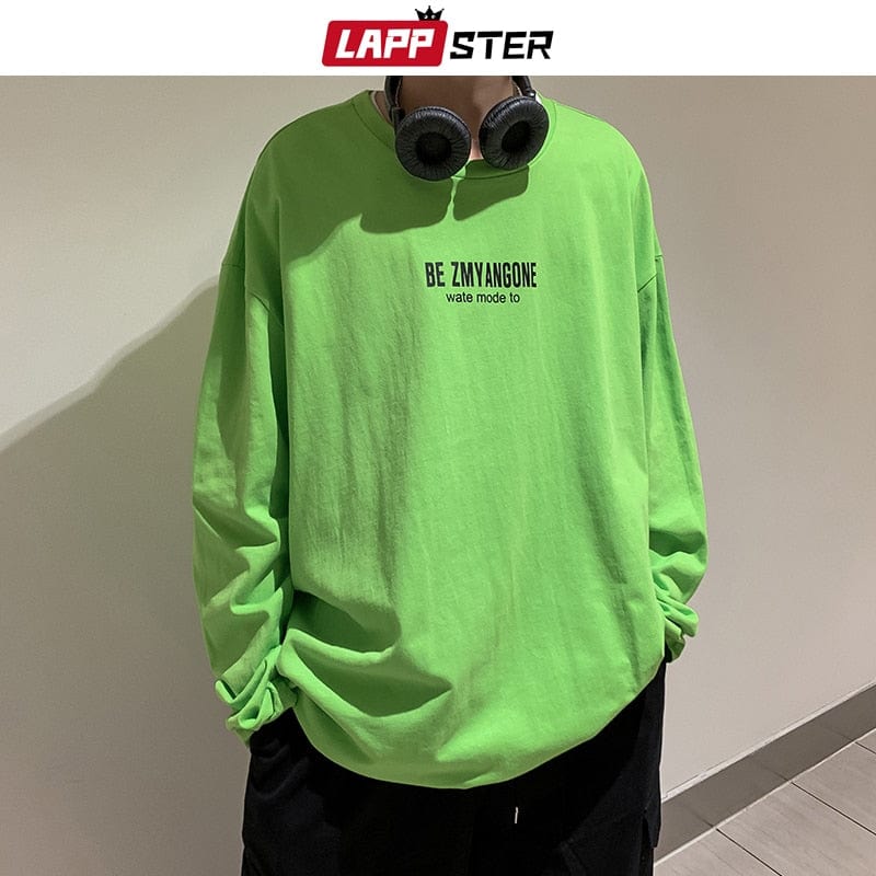 Men's Graphic Letter Long Sleeve Harajuku Street T-Shirt