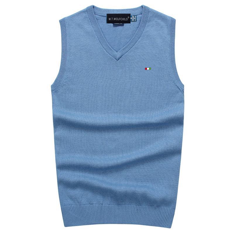 Men's Cotton Casual Sleeveless Knitted Vest Pullover