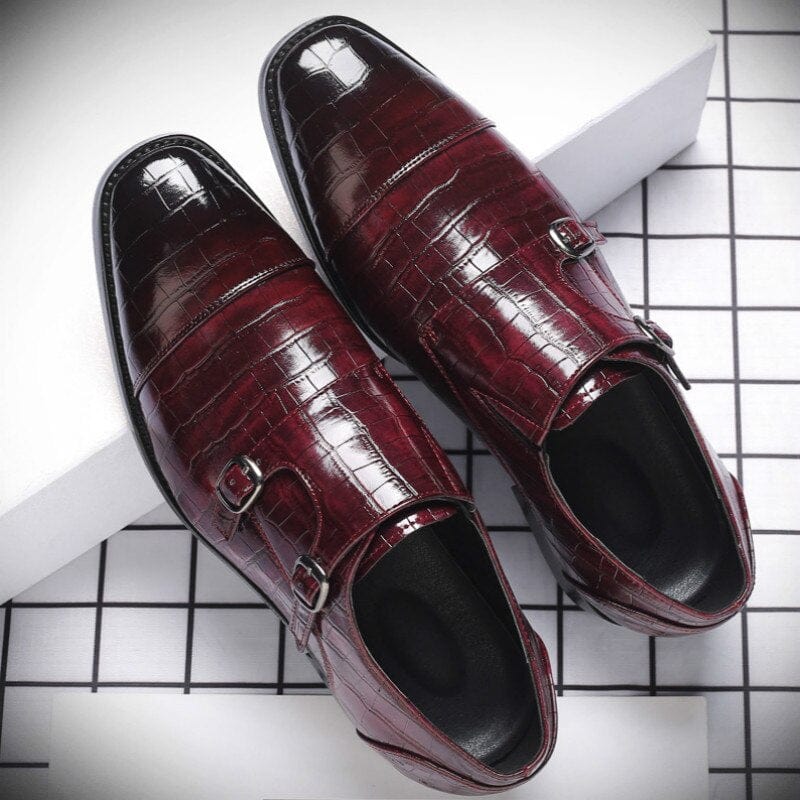 Men's Brogue Lace-Up Rubber Leather Wedding Flats