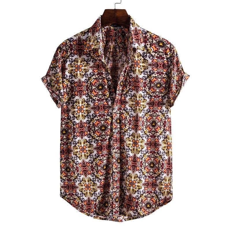 Men's Short Sleeve Hawaiian Social Shirt Classic Elegant Style