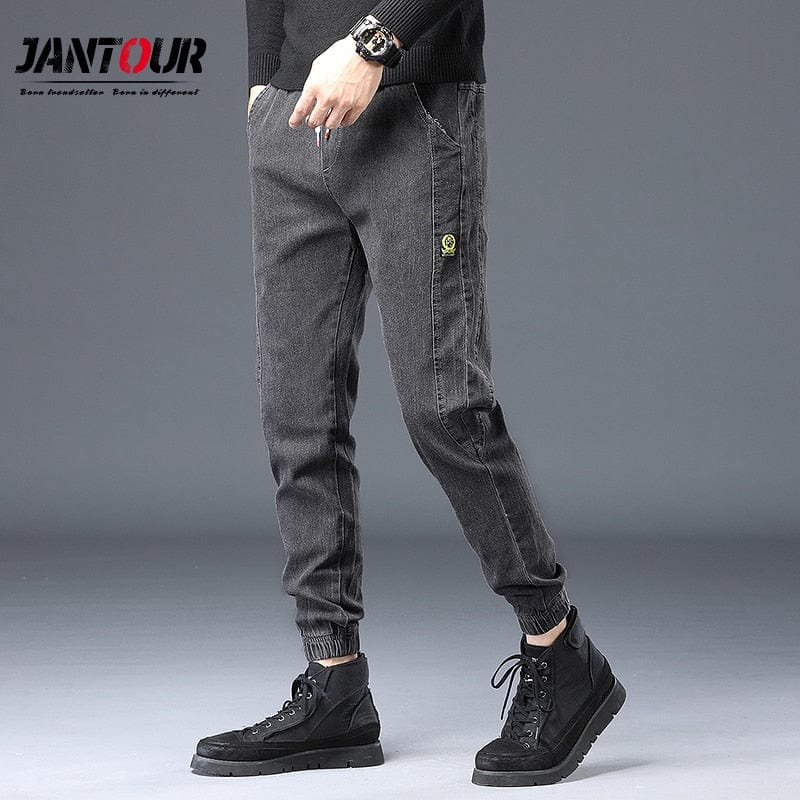 Men's Cotton Denim Hip-Hop Skinny Harem Jeans, Sizes M-4XL