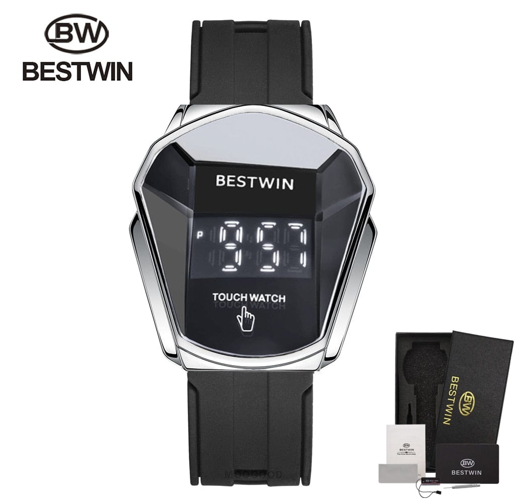 Men's Sport Digital Touch-Screen LED Steel Wristwatch
