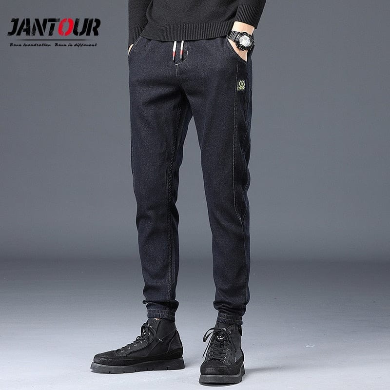 Men's Cotton Denim Hip-Hop Skinny Harem Jeans, Sizes M-4XL