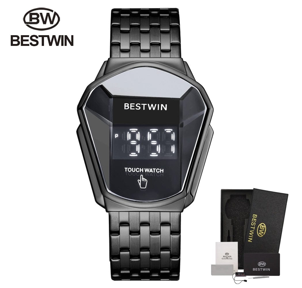 Men's Sport Digital Touch-Screen LED Steel Wristwatch
