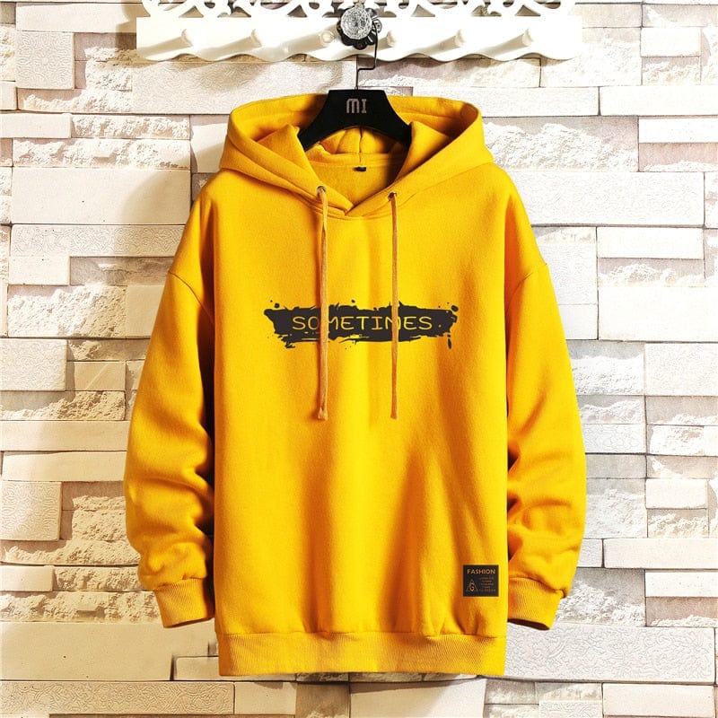 Men's Japanese Print Fleece O-Neck Hoodie Sweatshirt