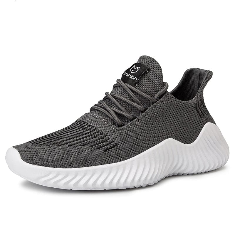 Men's Breathable White Lightweight Walking Sneakers