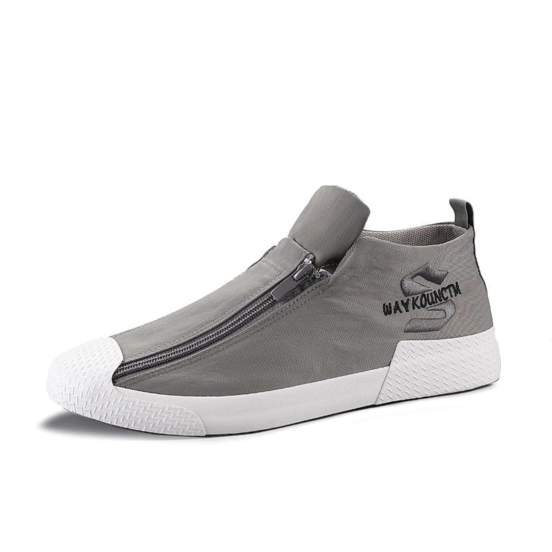 Men's Canvas Double-Zip Casual Loafers Walking Shoes