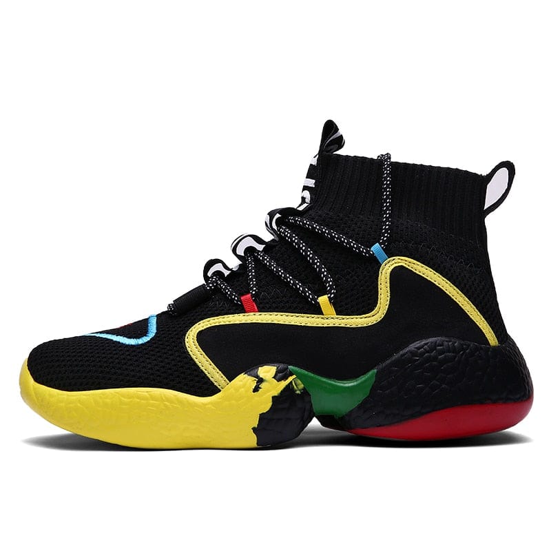 Men's Breathable Lace-Up Colorful Sock Casual Sneakers