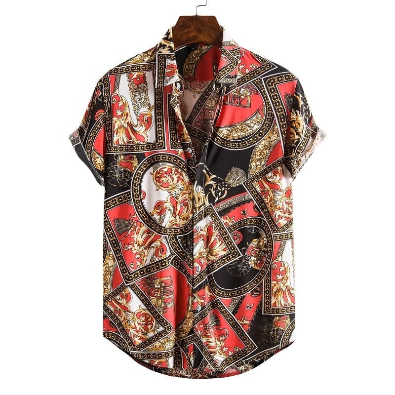 Men's Short Sleeve Hawaiian Social Shirt Classic Elegant Style