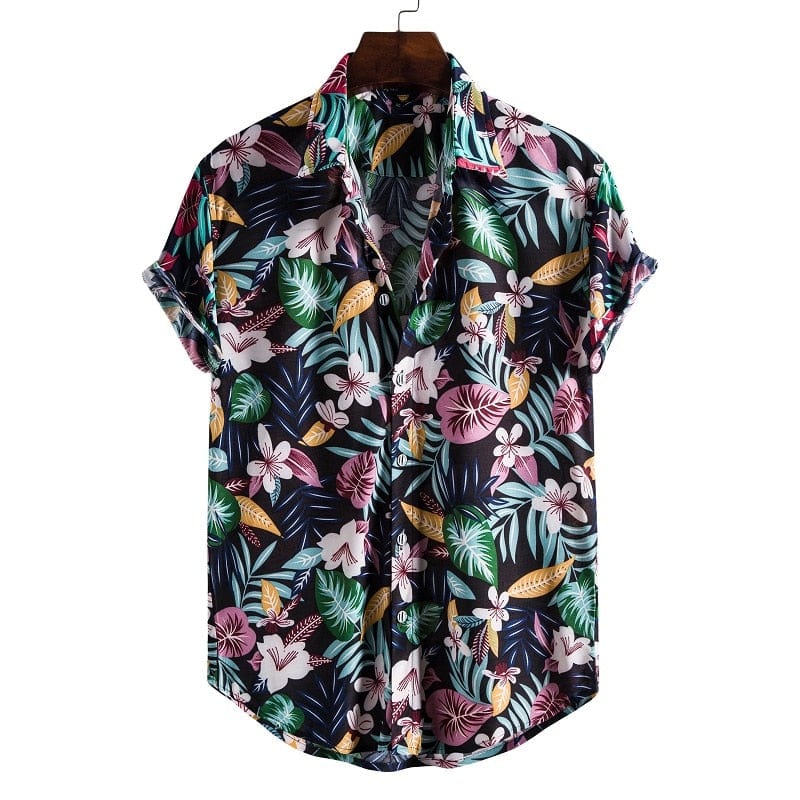 Men's Short Sleeve Hawaiian Social Shirt Classic Elegant Style