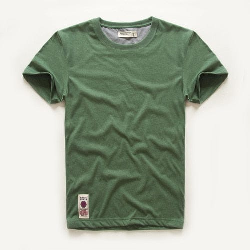 Men's Cotton Solid Color O-Neck Casual Classic Basic T-Shirt