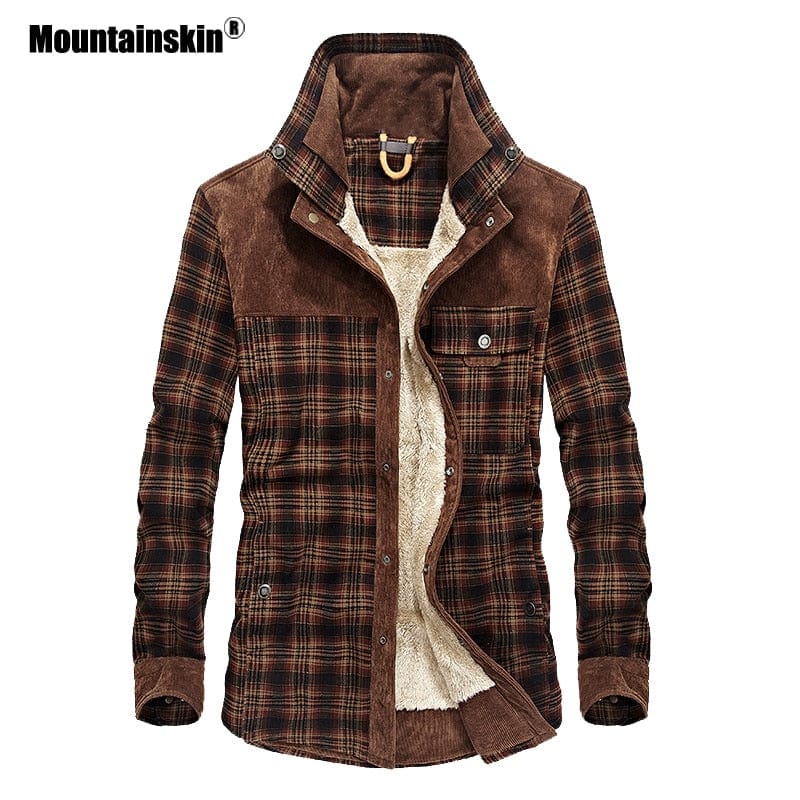 Men's Thick Fleece Army Slim Fit Winter Jacket