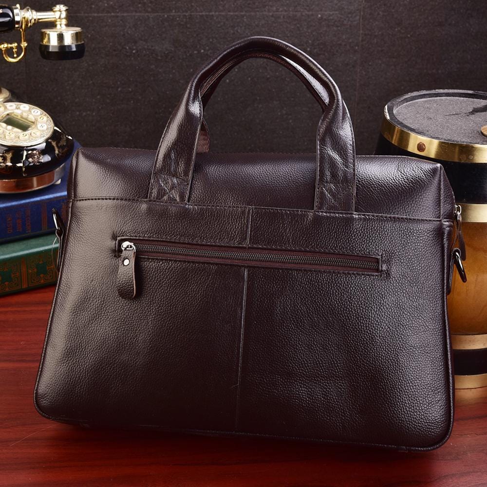 Men's Genuine Leather Laptop Briefcase Messenger Bag