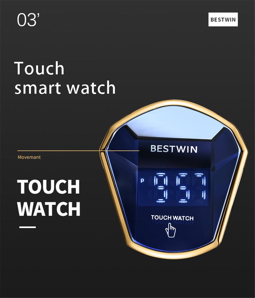Men's Sport Digital Touch-Screen LED Steel Wristwatch