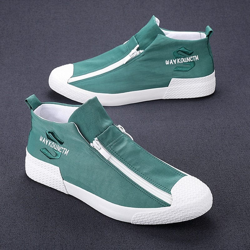 Men's Canvas Double-Zip Casual Loafers Walking Shoes