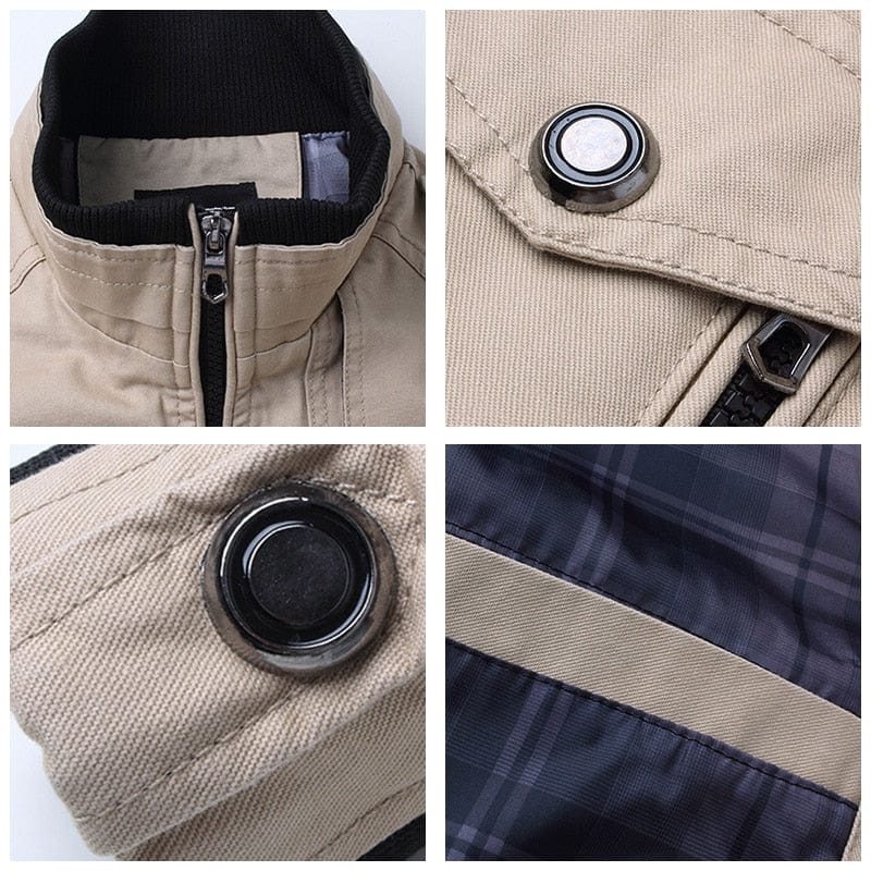 Men's Stand Collar Slim Military Bomber Windbreaker