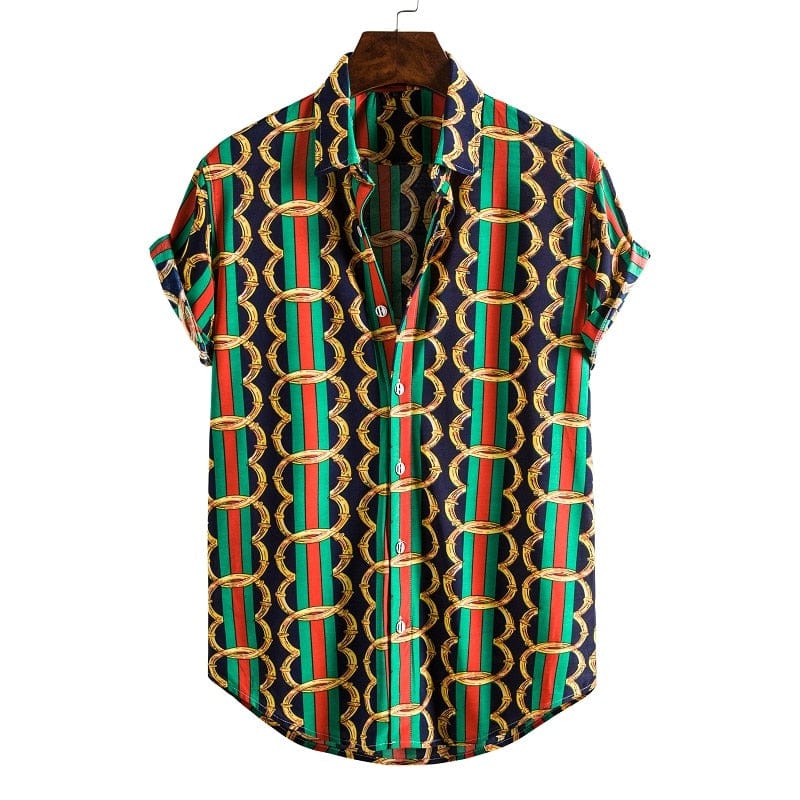 Men's Short Sleeve Hawaiian Social Shirt Classic Elegant Style