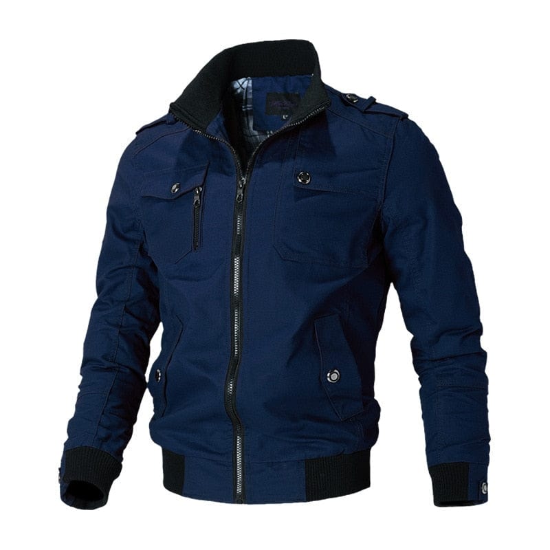 Men's Stand Collar Slim Military Bomber Windbreaker