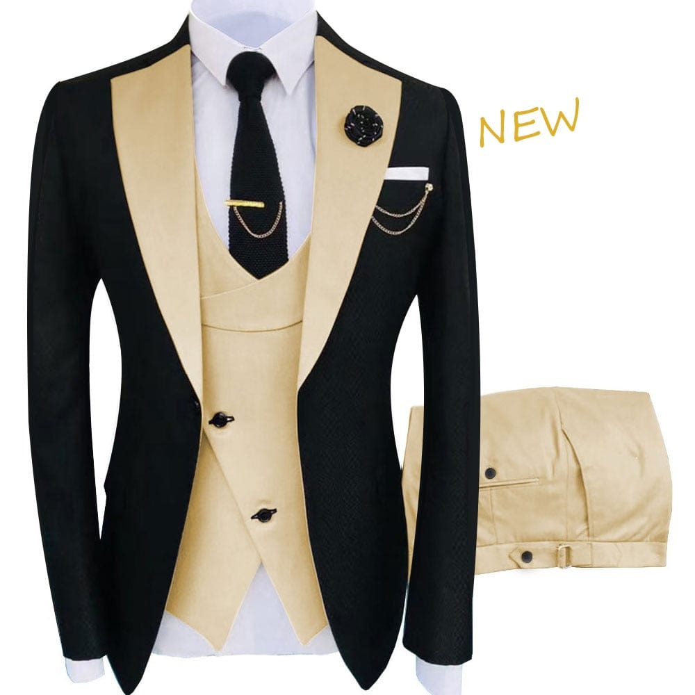 Men's Regular Fit Three-Piece Tuxedo Suit Set
