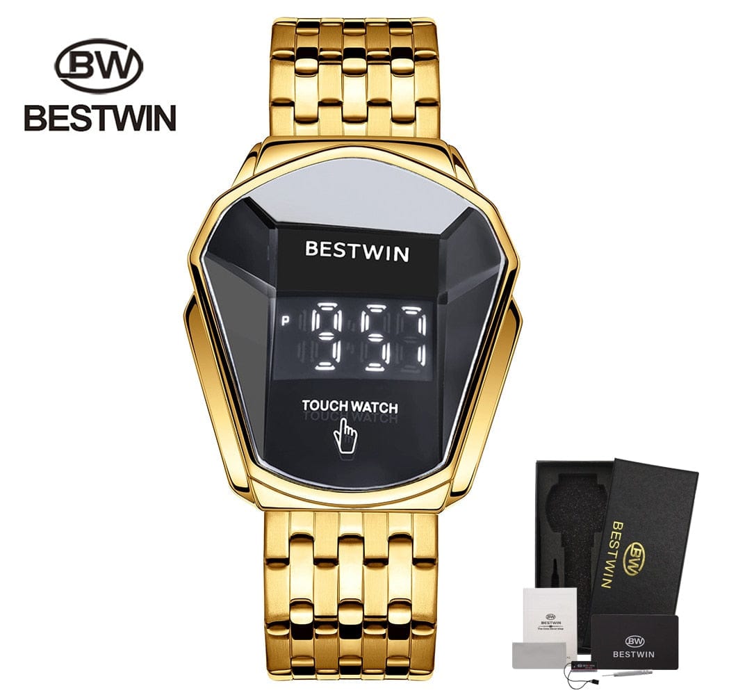 Men's Sport Digital Touch-Screen LED Steel Wristwatch
