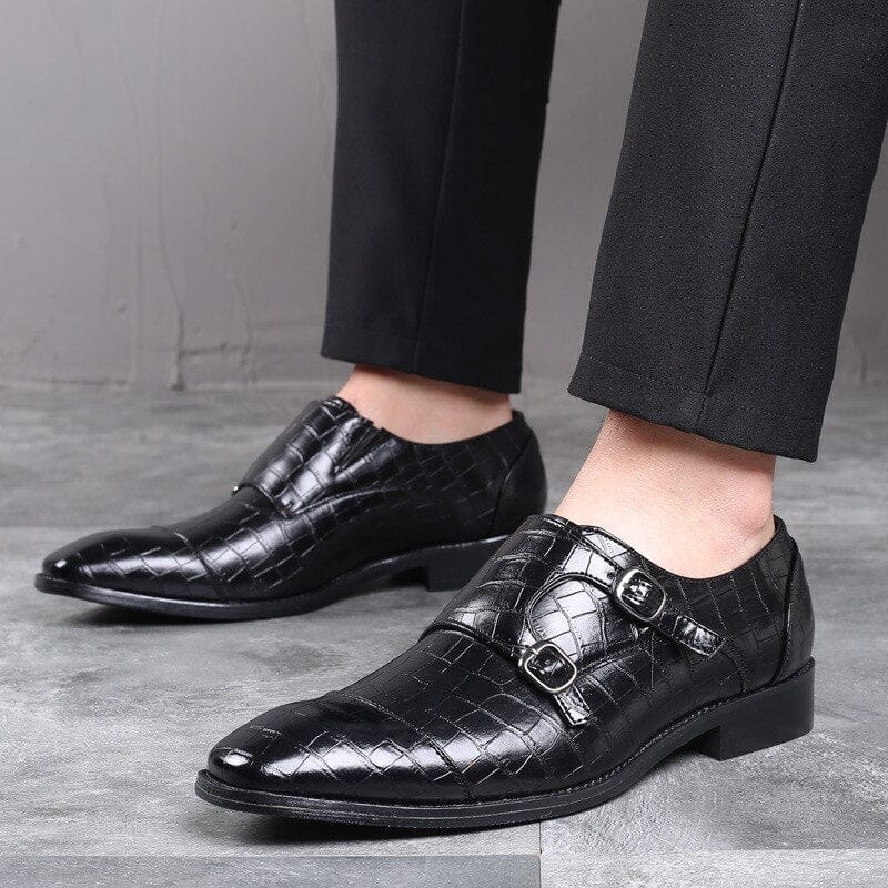Men's Brogue Lace-Up Rubber Leather Wedding Flats