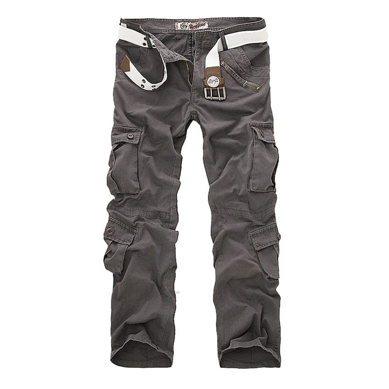 Men's Camouflage Cargo Trousers, Straight Fit Cotton
